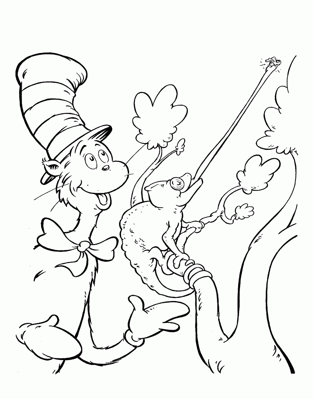 Plansa de colorat cu Cat in the hat 24 21